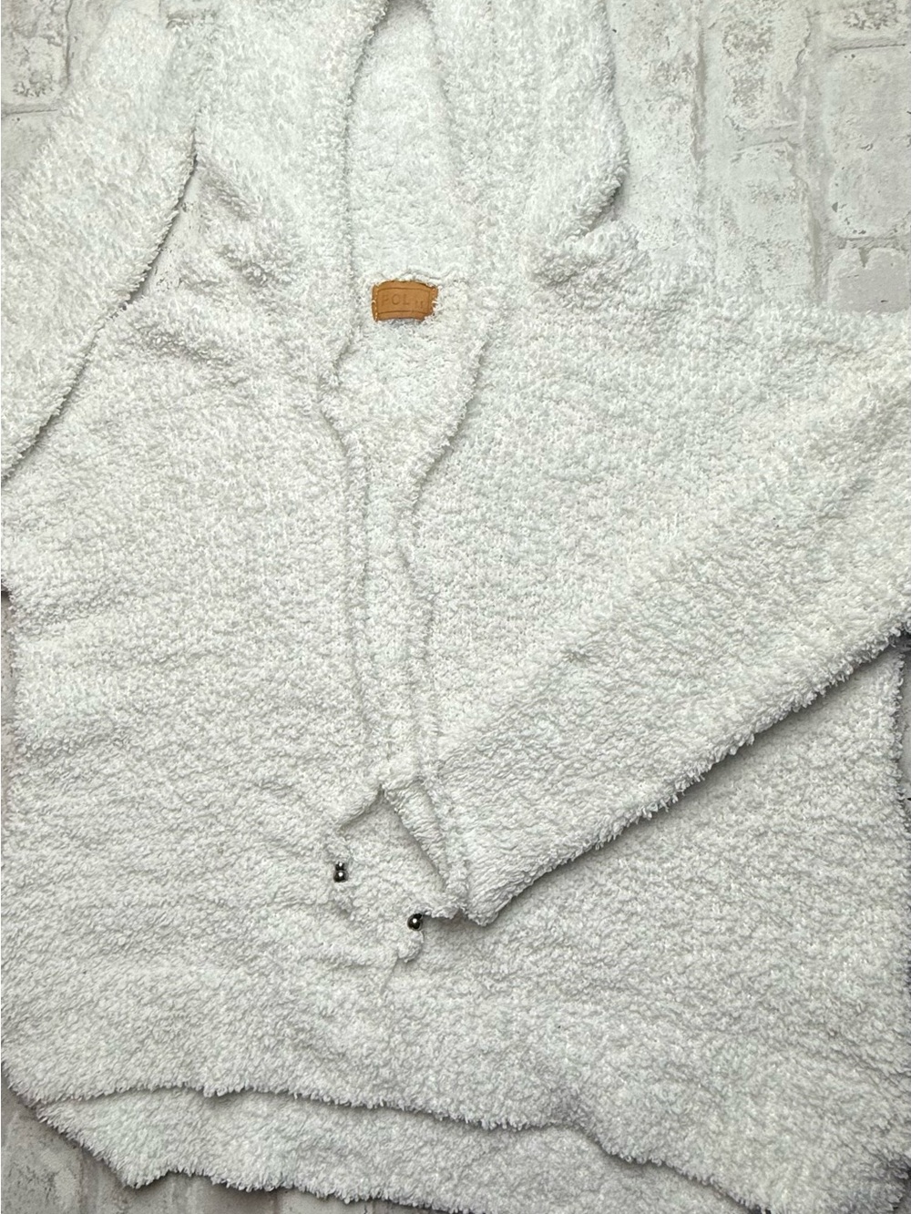 POL top POL sweatshirt Cream cropped hoodie relaxed fit  womens M😍